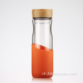 Гарячий розпродаж прозора скляна пляшка для води з пробкою
